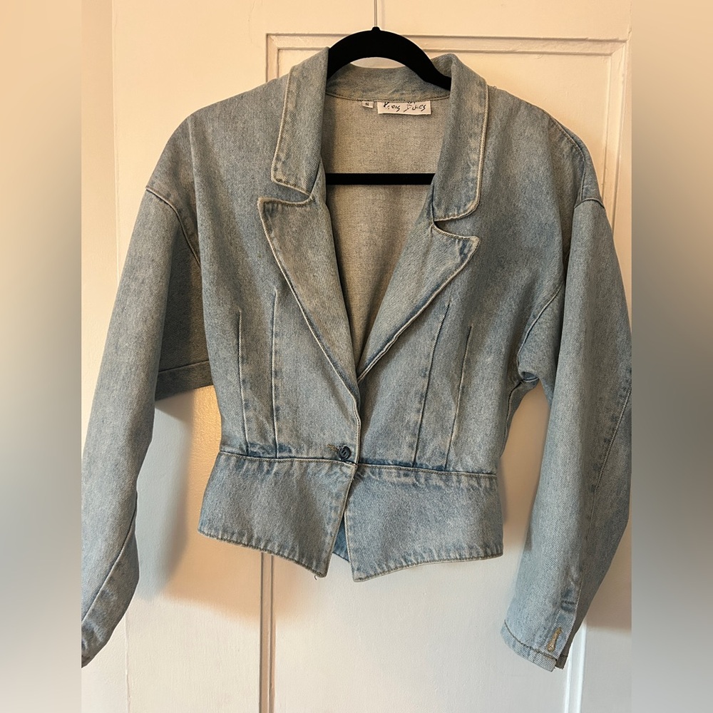 Paris Blues Light Wash Denim Blazer Jacket